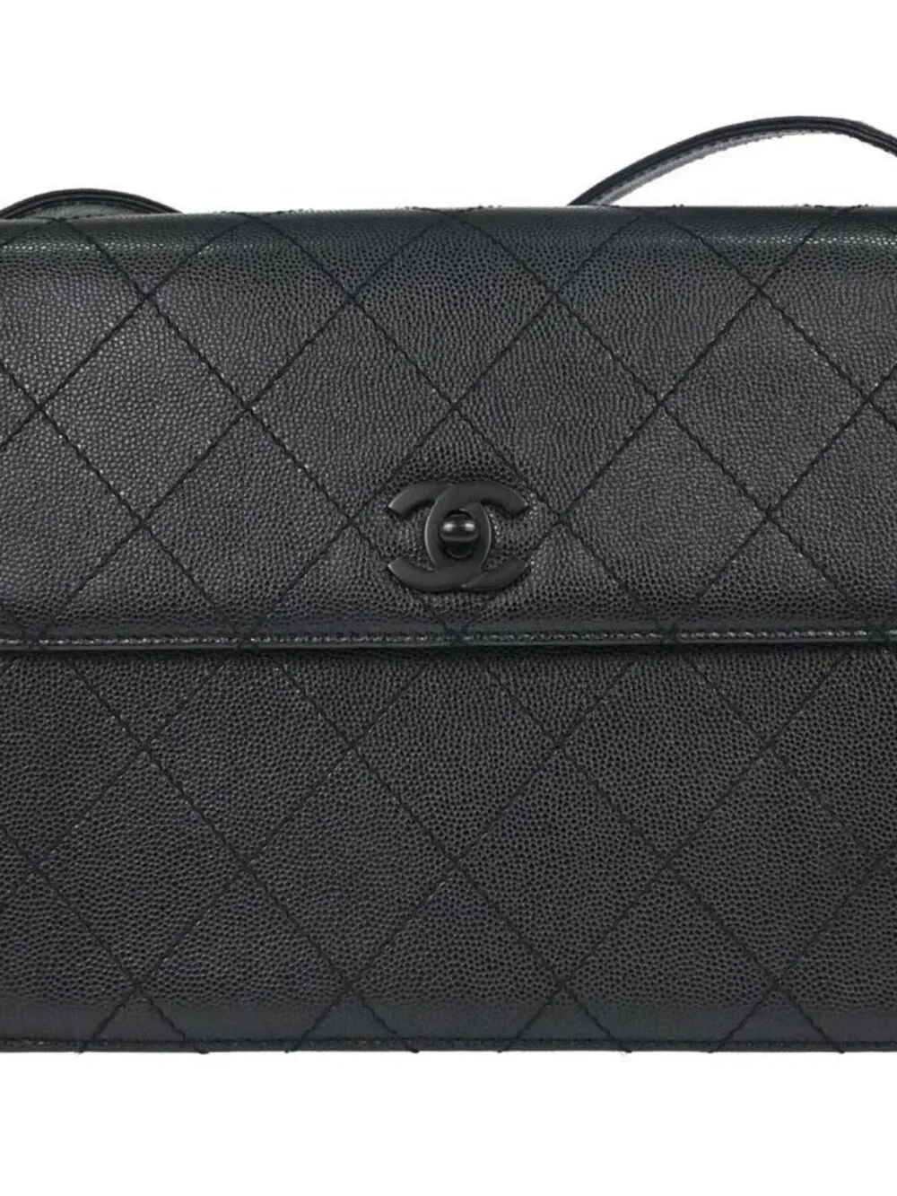 Chanel Black Calfskin Shoulder Bag 197861